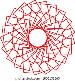 illustration vector graphic of red flower mandala concept design