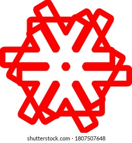 gráfico vectorial de ilustración de mandala de flor roja