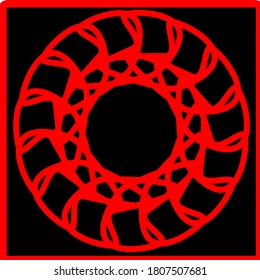 gráfico vectorial de ilustración de mandala de flor roja