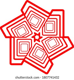 gráfico vectorial de ilustración de mandala de flor roja