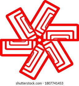 illustration vector graphic of red flower mandala