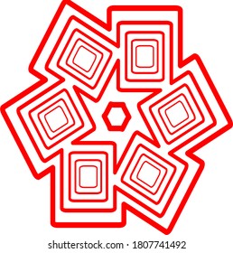 illustration vector graphic of red flower mandala