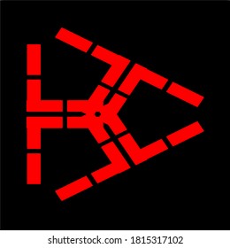 ilustración vector gráfico de flor roja mandala clon patrón de forma geométrica diseño de icono