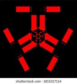 ilustración vector gráfico de flor roja mandala clon patrón de forma geométrica diseño de icono