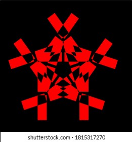 ilustración vector gráfico de flor roja mandala clon patrón de forma geométrica diseño de icono