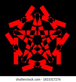 Vektorgrafik der roten Blume Mandala Klon Muster geometrische Form Symbol-Design
