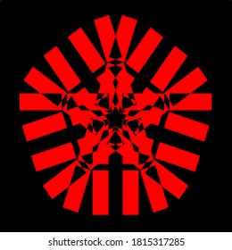 illustration vector graphic of red flower mandala clone pattern geometric shape icon concept design
