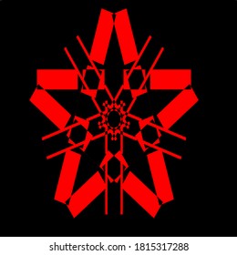 ilustración vector gráfico de flor roja mandala clon patrón de forma geométrica diseño de icono