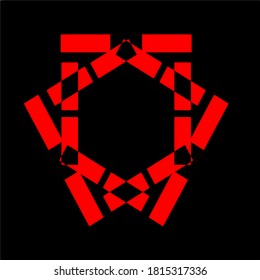 ilustración vector gráfico de flor roja mandala clon patrón de forma geométrica diseño de icono