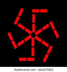 ilustración vectorial gráfico de la flor roja mandala clon patrón diseño de icono