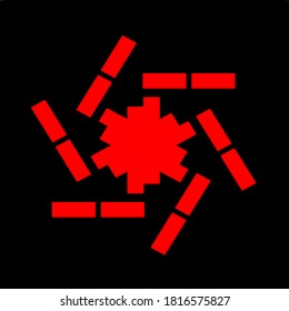 ilustración vectorial gráfico de la flor roja mandala clon patrón diseño de icono