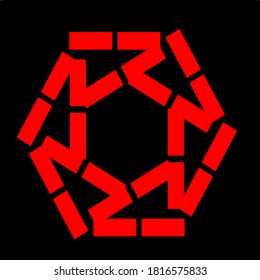 illustration vector graphic of red flower mandala clone pattern shape icon concept design