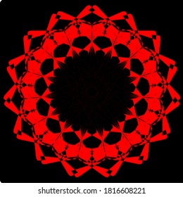 Vektorgrafik von rotem Blumenkronmuster geometrischer Form Symbol-Design
