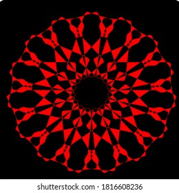 ilustración vectorial gráfico del diseño de icono de forma geométrica de clon de flor roja