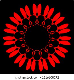 illustration vector graphic of red flower clone pattern geometric shape icon concept design