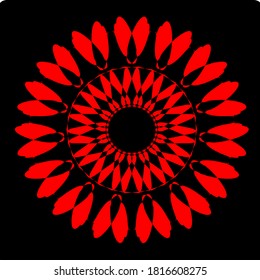 ilustración vectorial gráfico del diseño de icono de forma geométrica de clon de flor roja