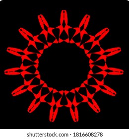 illustration vector graphic of red flower clone pattern geometric shape icon concept design