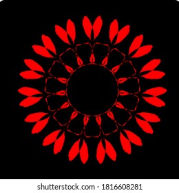 illustration vector graphic of red flower clone pattern geometric shape icon concept design