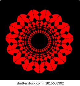 Vektorgrafik von rotem Blumenkronmuster geometrischer Form Symbol-Design