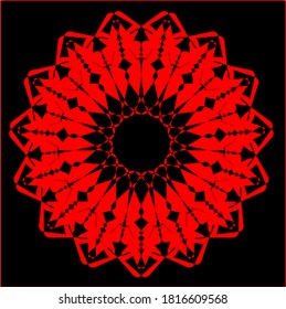 illustration vector graphic of red flower clone pattern geometric shape icon concept design