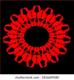 ilustración vectorial gráfico del diseño de icono de forma geométrica de clon de flor roja