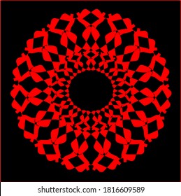 illustration vector graphic of red flower clone pattern geometric shape icon concept design