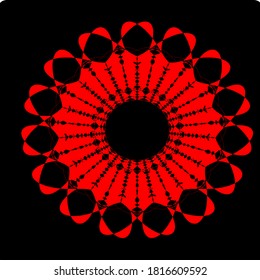 Vektorgrafik von rotem Blumenkronmuster geometrischer Form Symbol-Design