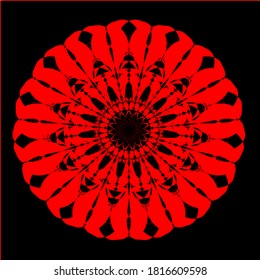 ilustración vectorial gráfico del diseño de icono de forma geométrica de clon de flor roja