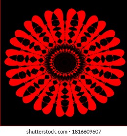 ilustración vectorial gráfico del diseño de icono de forma geométrica de clon de flor roja