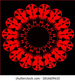 illustration vector graphic of red flower clone pattern geometric shape icon concept design