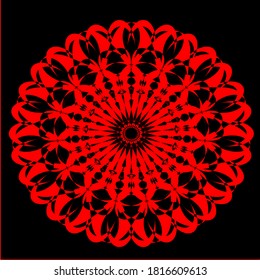 ilustración vectorial gráfico del diseño de icono de forma geométrica de clon de flor roja