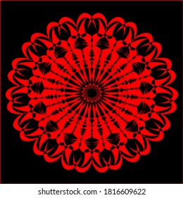 ilustración vectorial gráfico del diseño de icono de forma geométrica de clon de flor roja