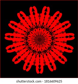 ilustración vectorial gráfico del diseño de icono de forma geométrica de clon de flor roja