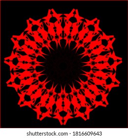 illustration vector graphic of red flower clone pattern geometric shape icon concept design