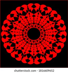 illustration vector graphic of red flower clone pattern geometric shape icon concept design