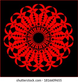 ilustración vectorial gráfico del diseño de icono de forma geométrica de clon de flor roja