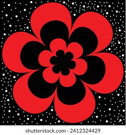illustration vector graphic of red flower  design
