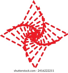 gráfico vectorial de ilustración de mandala de flor roja