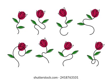 Vektorgrafik von roten Blumen