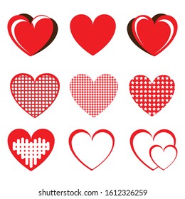 illustration vector graphic of red heart color shapes  shape can be used to design any project