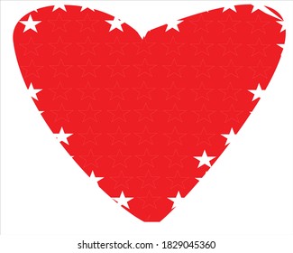 illustration vector graphic of red heart with stars