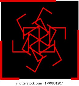illustration vector graphic of red mandala