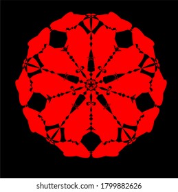 gráfico vectorial de ilustración de mandala roja