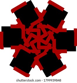 gráfico vectorial de ilustración de mandala roja
