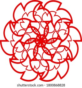 illustration vector graphic from red mandala series