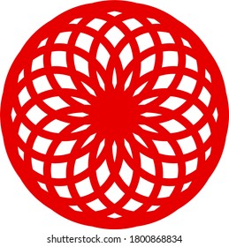 gráfico vectorial de ilustración de serie de mandala roja
