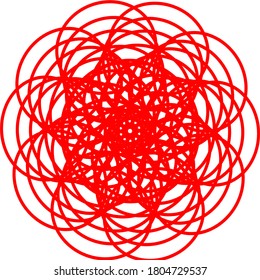 ilustración vectorial gráfico del diseño de concepto de mandala roja