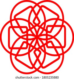 ilustración vectorial gráfico del diseño de concepto de mandala roja
