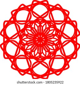 ilustración vectorial gráfico del diseño de concepto de mandala roja