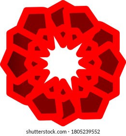 ilustración vectorial gráfico del diseño de concepto de mandala roja